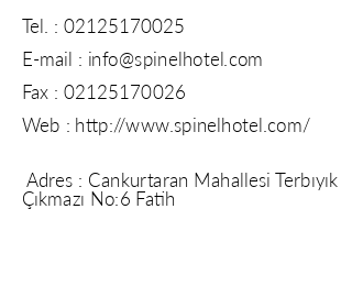 Spinel Hotel iletiim bilgileri